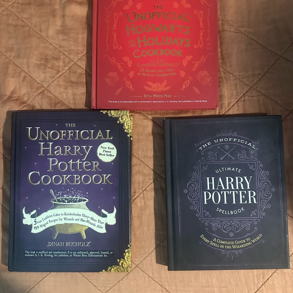 Two Harry Potter Cookbooks, and spell book NWOT